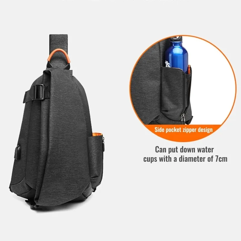 Tennis Bags N0HA Sling Bag Chest Shoulder Backpack Lightweight Crossbody for Men Women USB Charging Port 10L Large Capacity 230619