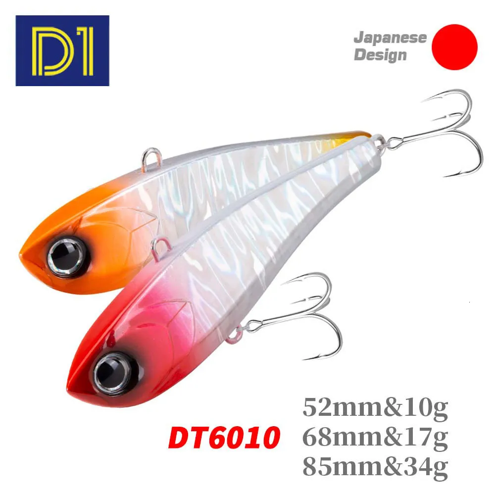 Przynęty Przynęty D1 3PCS zimowe rybołówstwo Vib Przynęty 10G 17G 34G Grzechotanie Zatopanie Wibracje laser Pesca Artificial Bait Bass Tuna Bluefish Speetn 230619