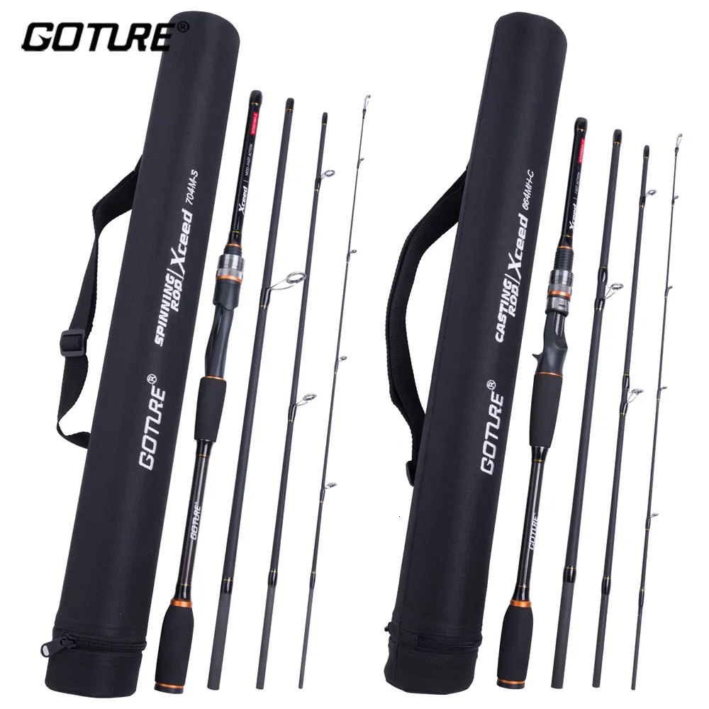 Boat Fishing Rods Goture Xceed Spinning Rod Carbon Fiber MH M Power 1.98 3 M Casting Lure 4 Sections Travel Carp 230619