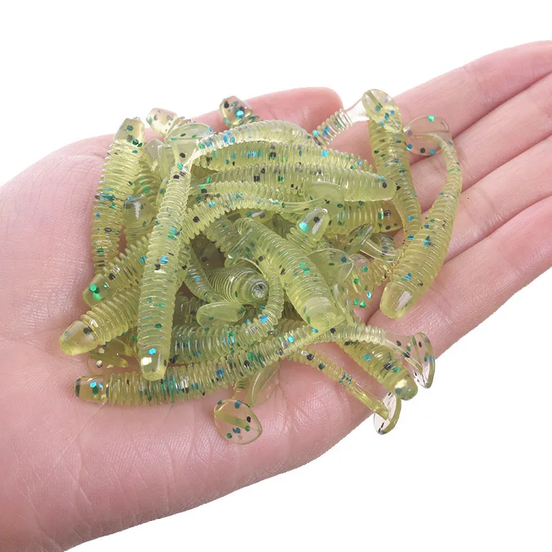 Silicone Soft Plastic Lures 20 Or 50 Jig Wobblers With Spiral Tail