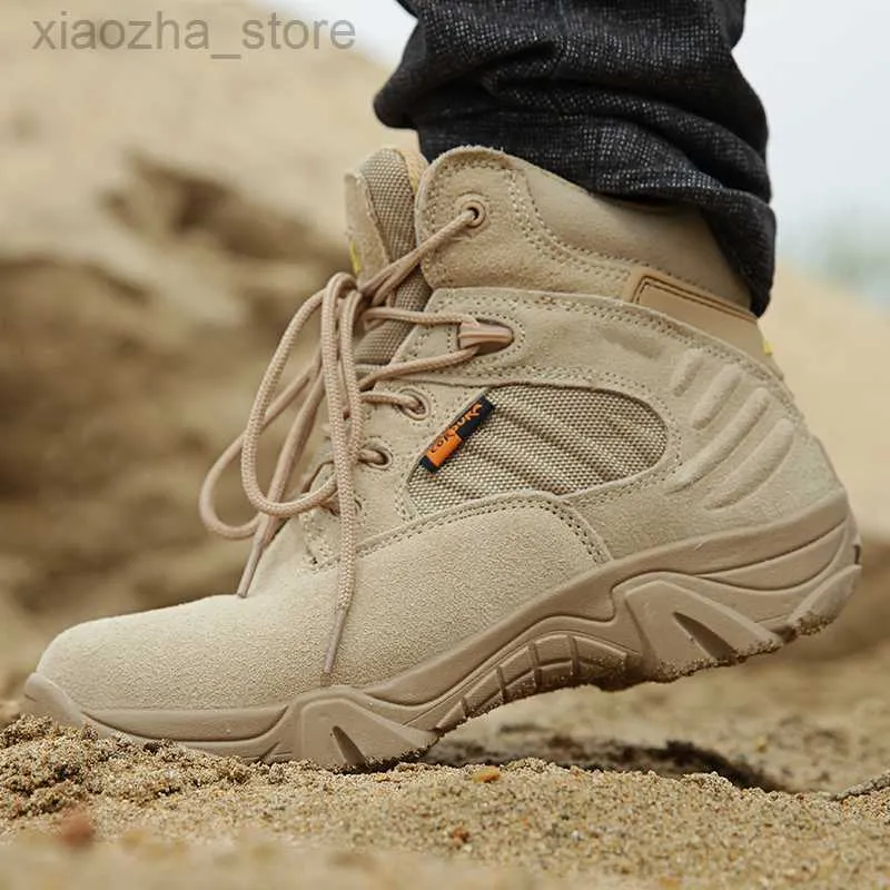 Hiking Footwear Military Hiking Shoes Trekking Boots Men Tactical Shoes Husband Combat Ankle Boots Men's Sneakers Mountain Hunting Working ShoesHKD230621