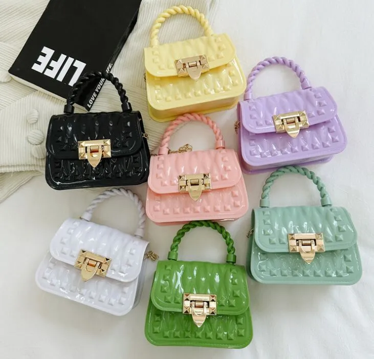 Caual mini children handbag girls jelly bag fashion kids chain shoulder bags small purse