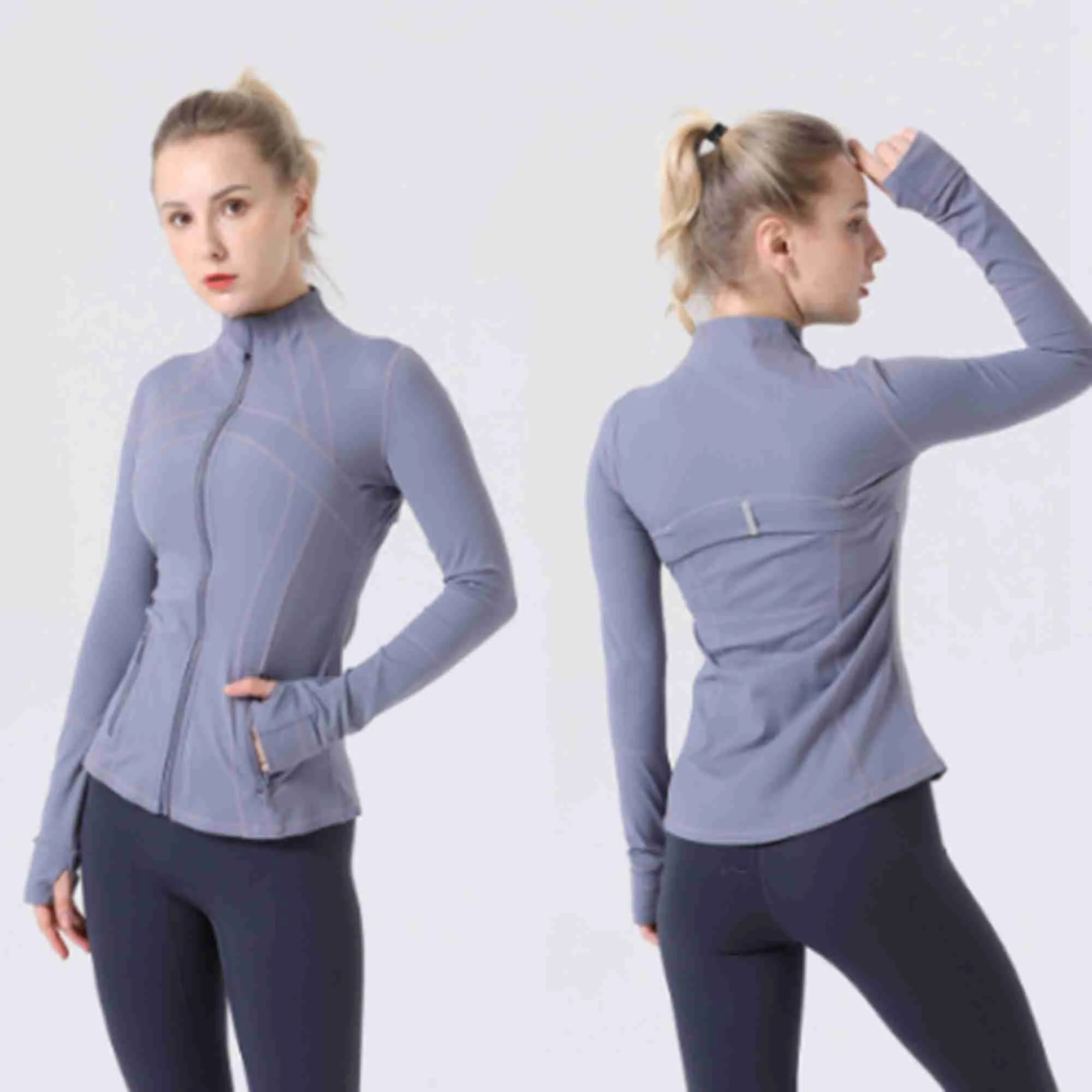 Define Giacca da Yoga Giacca Slim con Fitness Autunno Solido Cappotto da Ginnastica Traspirante per Allenamento Corsa Sport Felpe con Cerniera Top Attillati lu-777 lululoemon