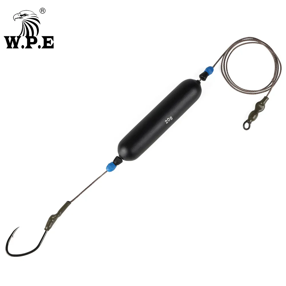 Hameçons de pêche W.P.E Catfish Hook Rig 1pcs 8 0 Ligne tressée Anneau pivotant Acier à haute teneur en carbone Barbed Tackle Pesca 230620