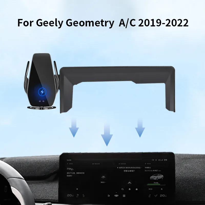 Supporto per telefono per auto per Geely Geometry A/C 2019-2022 staffa di navigazione per schermo magnetico nuova energia wireless rack di ricarica