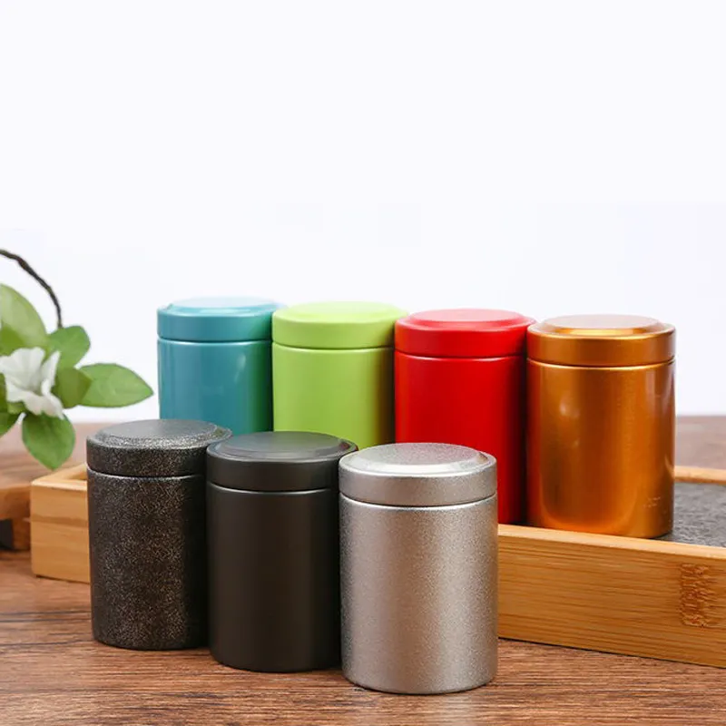 Mini Metal Tea Caddy Sealed Storage Tank Portable Travel Tea Boxes Tea Tin Containers kaffet Canister Kitchen Candy Jar