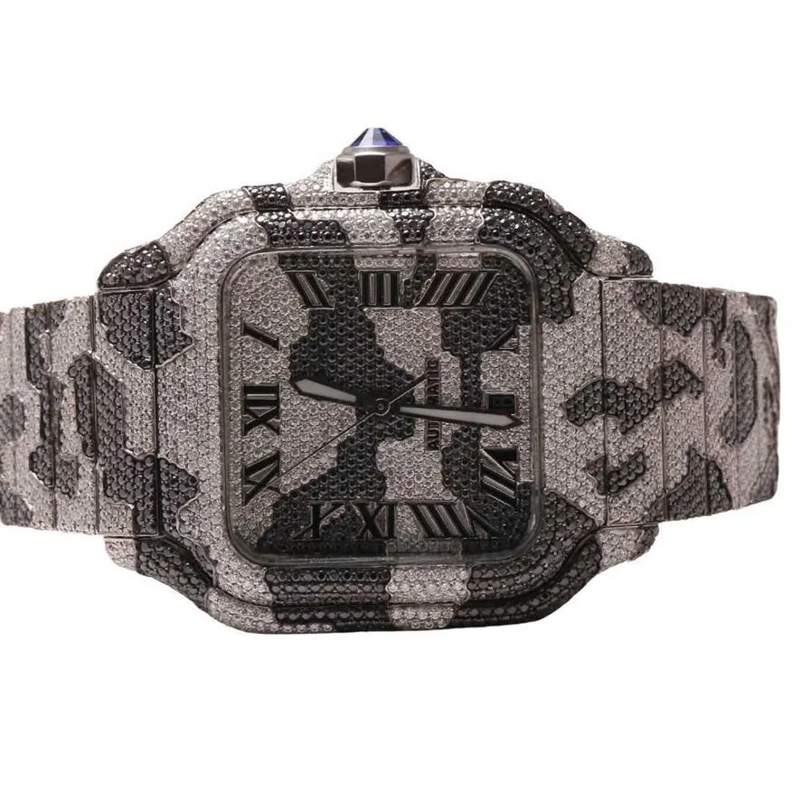 Wristwatches hip hop diamond watch round cut all size customise natural handmade diamond watch for mens diamond watch294q