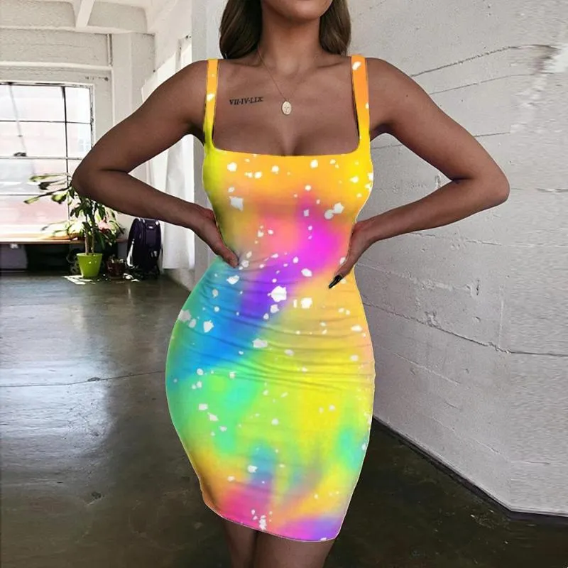Colorful Bodycon Mini Dress Tie Dye Casual Sundress for Women from Dhgate Basic & Casual Dresses