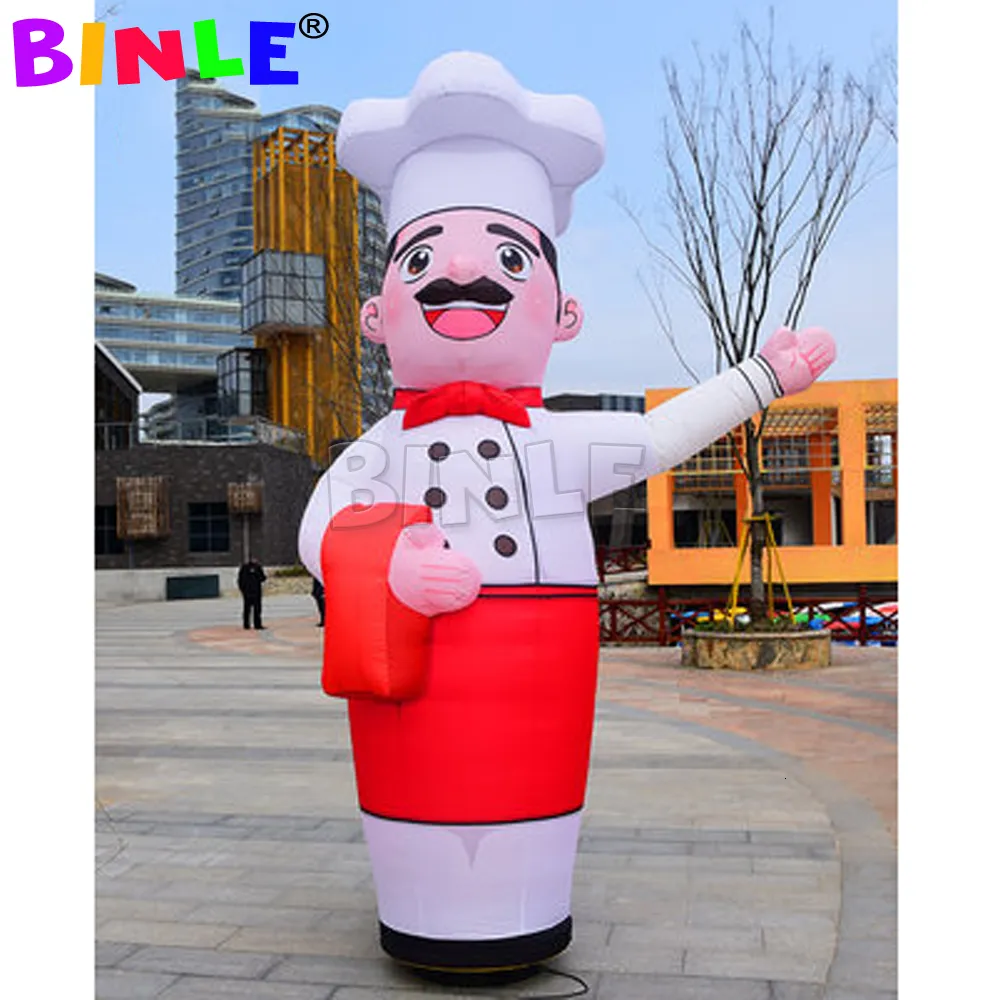 Party Balloons 2,5 m Luftdansare Sky Tubeman Uppblåsbar Cook Man Puppet Chef Welcome Promotional Balloons Advertising Wave Hand i Front Stores 230620