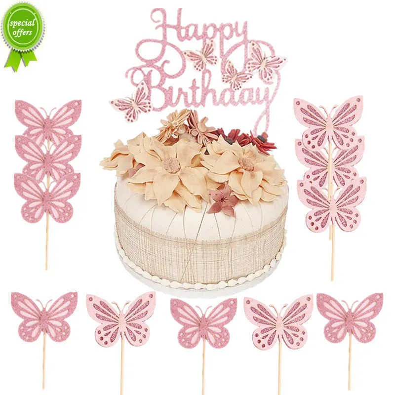 33 Styles Happy Birthday Cake Topper Rose Gold Birthday Acrylic Cake Topper  For Kids Birthday Party