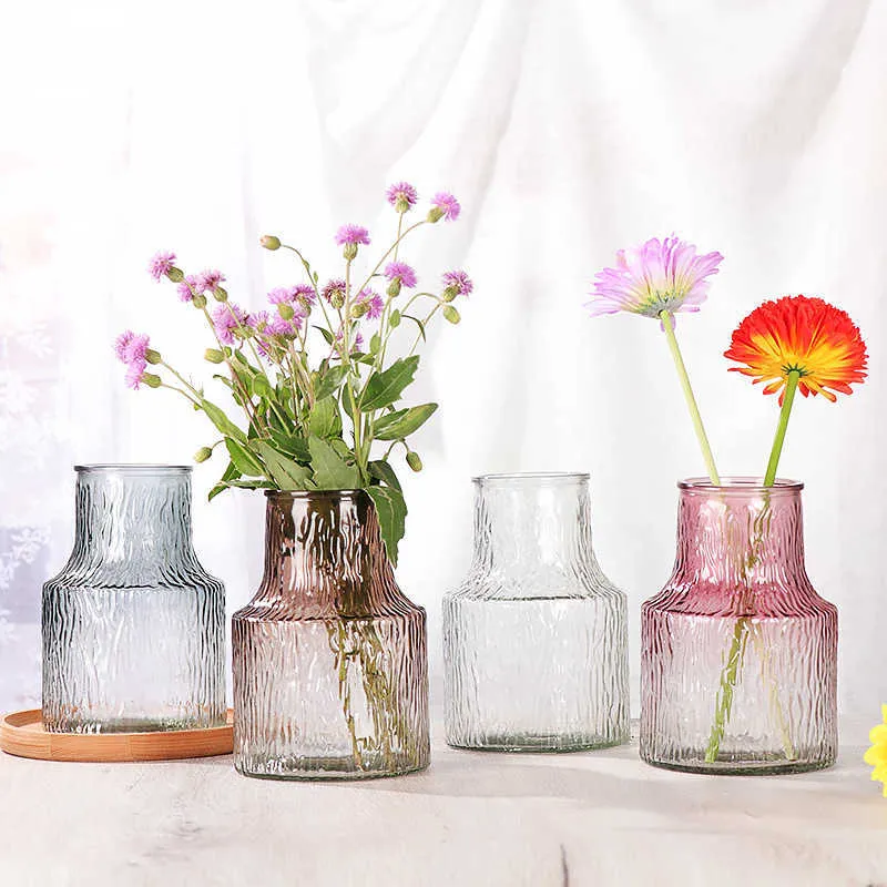 Planters POTS Gradient Färg Glas Vaser Växtflaska Blomma Potten Nordisk kreativ hydroponisk arrangemang Behållare Flower Table