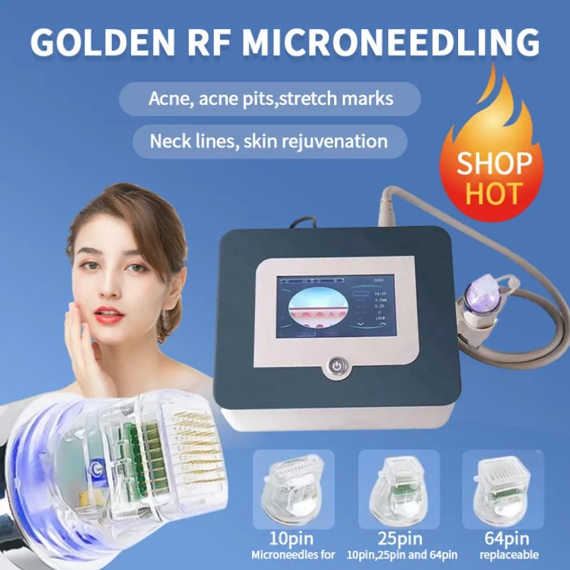 Articles de beauté HOT Radiofréquence Microneedle RF Split Type Radiofréquence Acné et Suppression des rides Gold Machine Certification CE