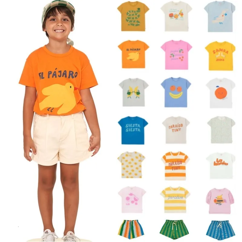 T-Shirts Kinder T-Shirt 2023 Sommer Cartoon Nette Jungen Shorts Baumwolle Mode Mädchen Kurzarm Anzug Kleidung 230620