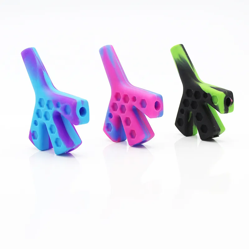 Nouveau éblouissant Pipes À Fumer En Gros Petit Feuillage Accessoires À Fumer Creative Pipe À Main En Silicone Tabac Pyrex Coloré Bubbler