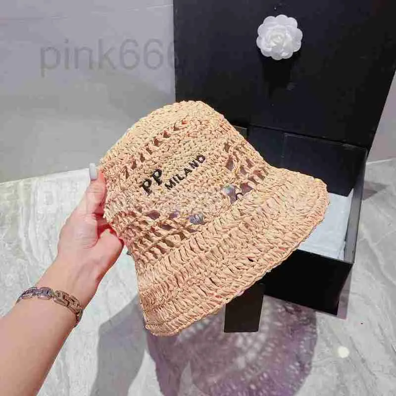 Stingy Brim Hats Designer Raphia Straw Bucket Hat Cap for Men Woman Beanie Casquettes pêcheur seaux chapeaux patchwork été Sun Visor Strawhat Braid IU6D