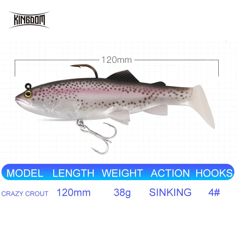 Baits Lures Kingdom Crazy Trout Soft Bait 120mm 38g Fishing Lures