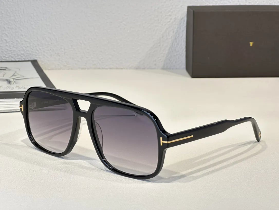 Loisirs TOMFORD lunettes de soleil hommes et femmes designers rétro grand cadre plaque lunettes de soleil cadre noir lunettes de soleil pilote extérieur