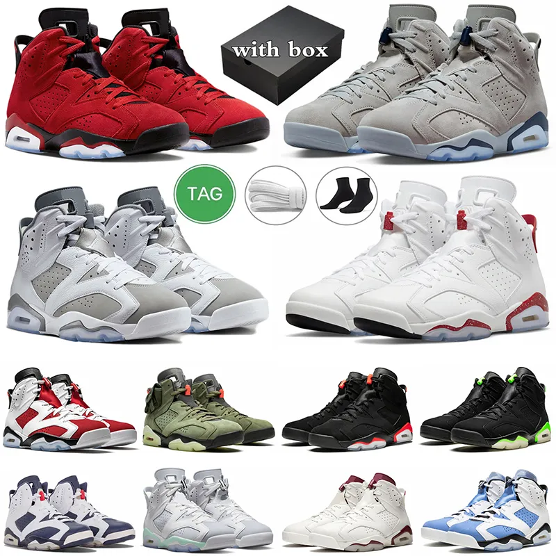 with Box Toro Bravo 6 Jumpman 6s Basketball Shoes Aqua Georgetown Cool Grey UNC University Blue Red Oreo Electric Green Gold Hoops mens trainers outdoor sneakers