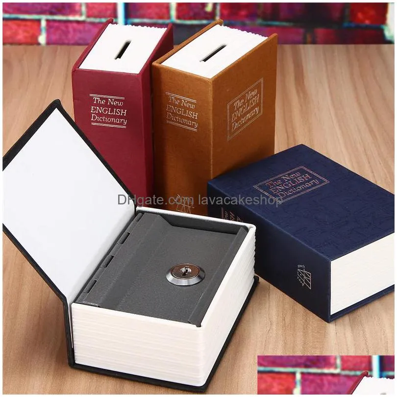 security simulation dictionary book case home cash money jewelry locker secret safe storage box with key lock small medium size7676045