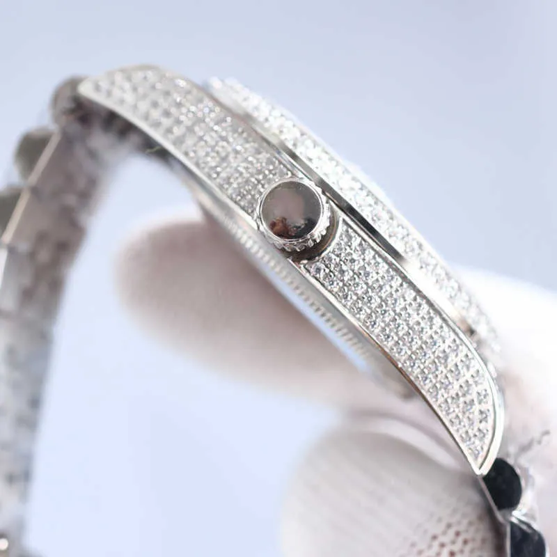 QXGU QXGU 20238XZV Wristwatch Diamond Mens Watch Automatic Mechanical Watch 41mm Diamonds Bezel With Diamond-studded Steel Fashion WriOYV0