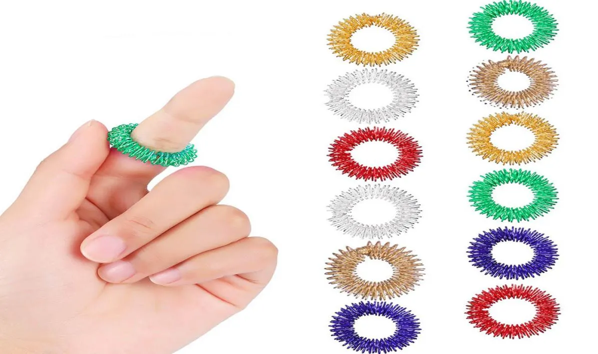 Spiky Sensory Finger Rings Acupressure Rings Set Silent Stress Relief