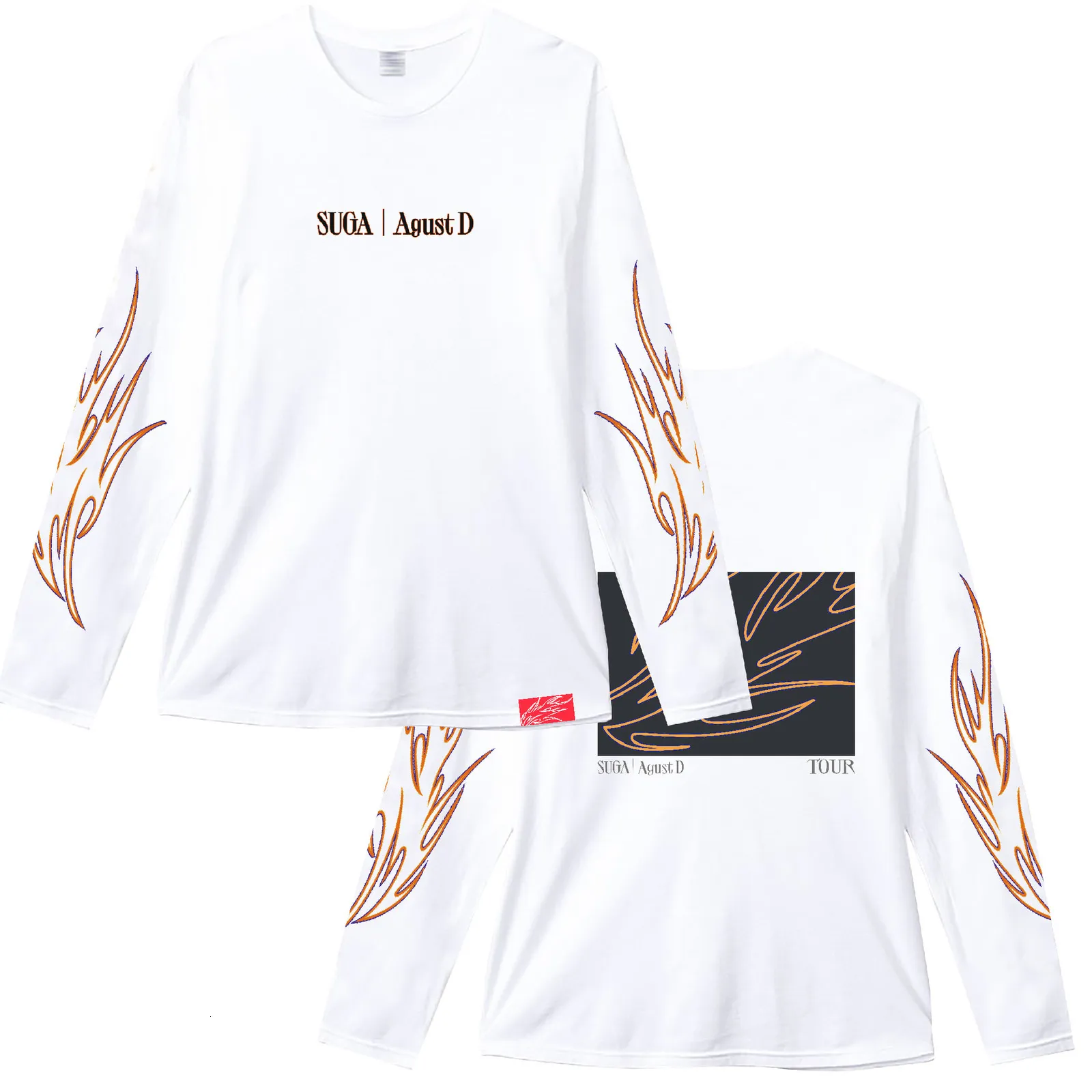Mens T Shirts Flame Kpop AGUST D D DAY TOUR MERCH Vocal Concert 