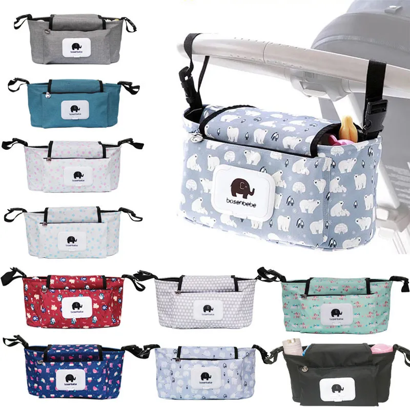 Poussette Pièces Accessoires Sac à couches Bande dessinée Bébé Poussette Organisateur Nappy Sacs à couches Chariot Buggy Landau Panier Panier Crochet Poussette Accessoires 230620