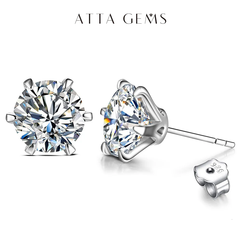 Stud Arrival 3.0 Carat Gemstone Stud Boucles d'oreilles pour femmes Solid 925 Sterling Silver D couleur Solitaire Fine Jewelry 230620