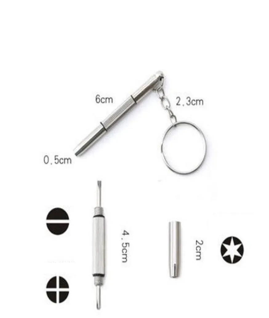3 In 1 Aluminum Steel Eyeglass Screwdriver Sunglass Watch Repair Kit