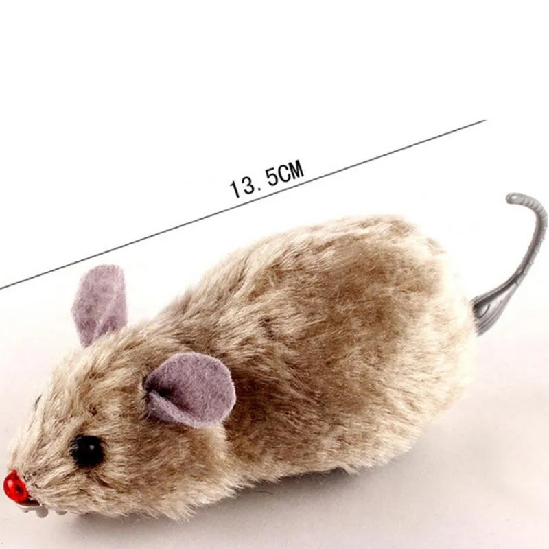 2021 Creative Funny Clockwork Spring Power Plush Mouse Toy Cat Dog Spela Toy Mechanical Motion Rat Pet Accessory Dropshipping