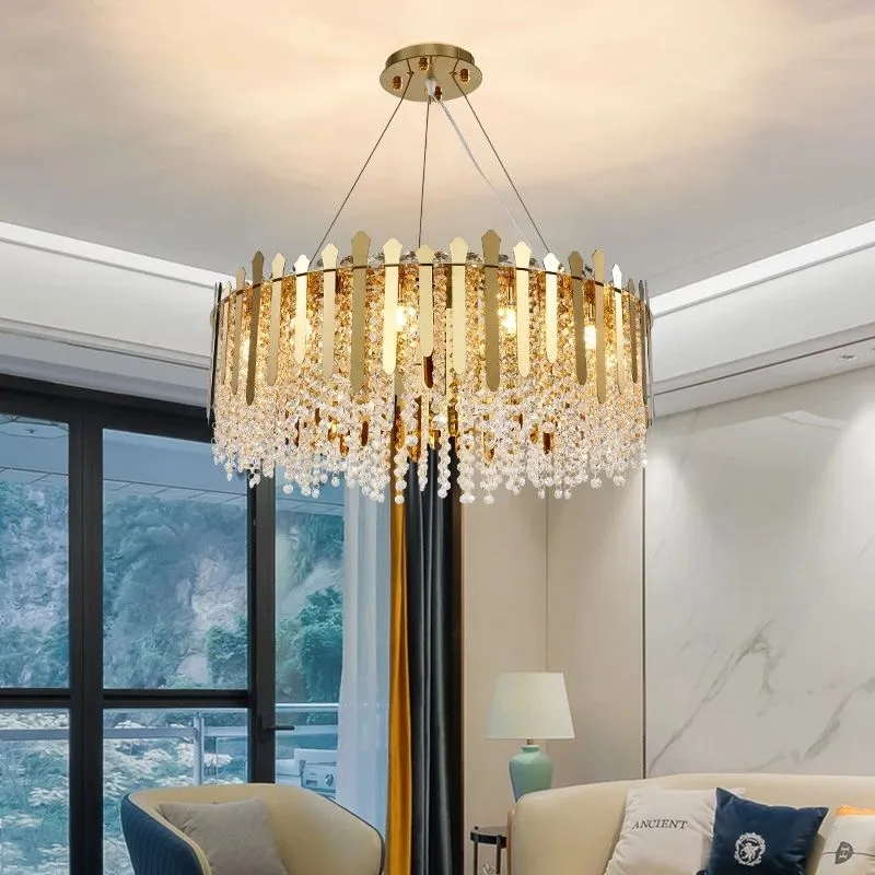 Luxury Pendant Lamps Gold Kitchen Island Chandelier Modern LED Dining Room Crystal Hanging Light Fixture Living Room Home Decor Lustre