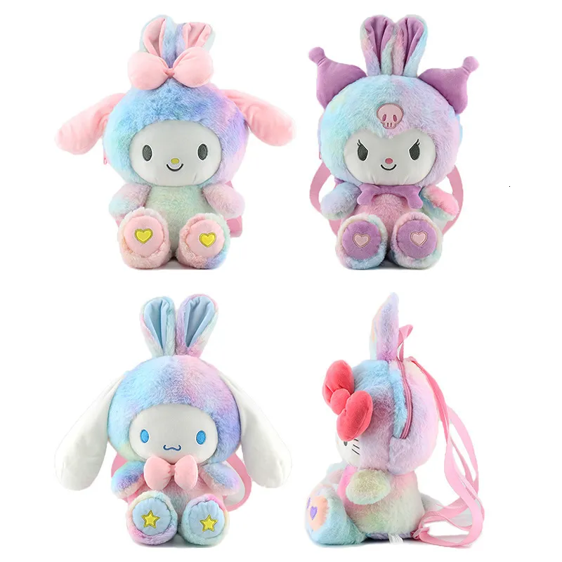 Sacs à dos en peluche coloré Anime 40 cm en peluche Kawaii sac à dos Cosplay dessin animé fille sac à main Mochila sac cadeaux jouets 230620