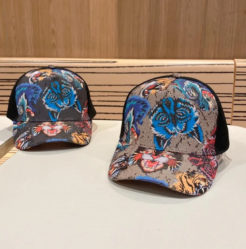 Neue Net Baseball Caps Hüte für Männer und Frauen 2023 Neuer Designer Sommer Tiger Tierbrief Sport Golf Cap Unisex Outdoor Peaked Ski Hat Bone Casquette Sonnenhüte