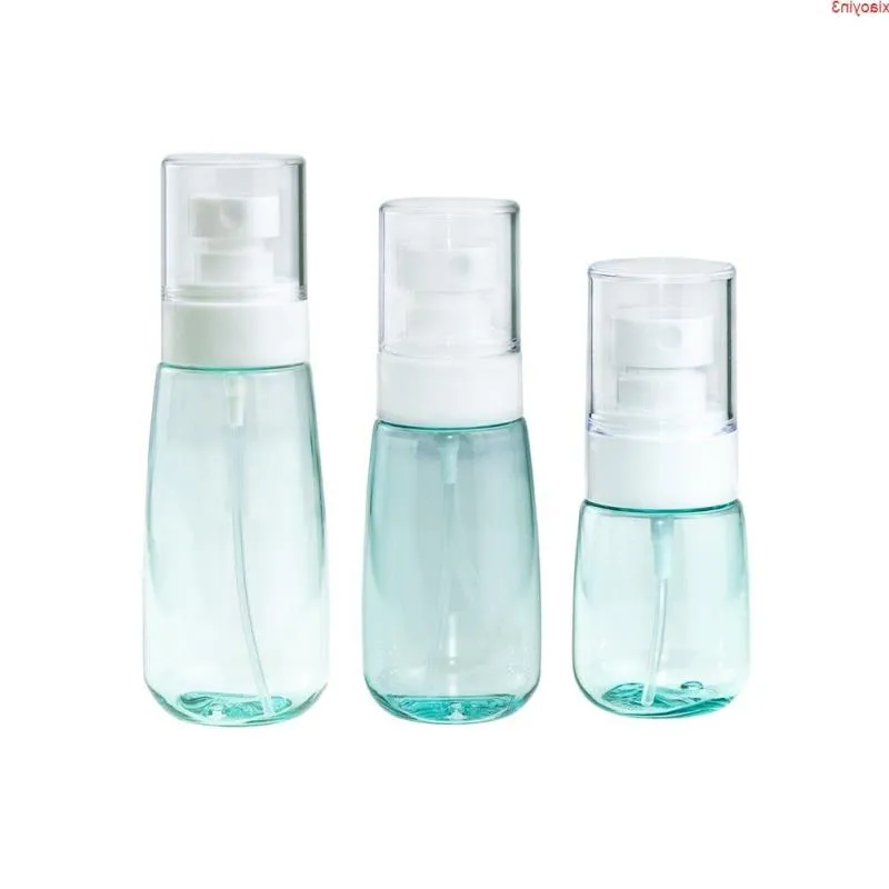 6pc 파란색 빈 스프레이 병 30ml/60ml/100ml 플라스틱 미니 리필 가능한 용기 화장품 용기 액체 병적 고등 자질 Qqaqh