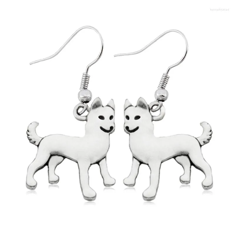 أقراط متدلية كاريكاتير لطيف مضحك Siberian Husky Alaskan Malamute Akita Dog Charms Drop Tiny Pet للنساء المجوهرات