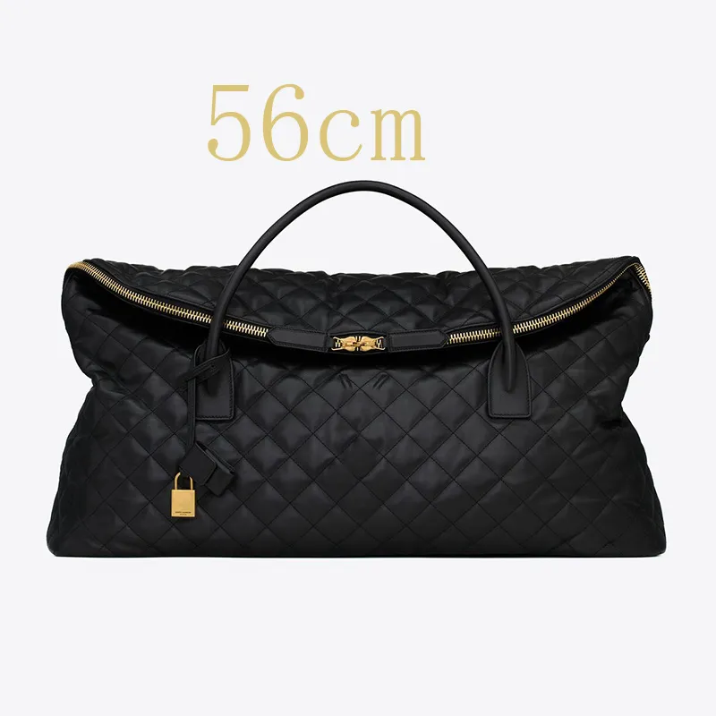 56 cm stor tygväska designer överdimensionerad resväska totes väskor kvinnor vikbara handväskor lyxväska hänglås nyckel axel butik väskor avslappnade bagagepåsar duffelväska läder