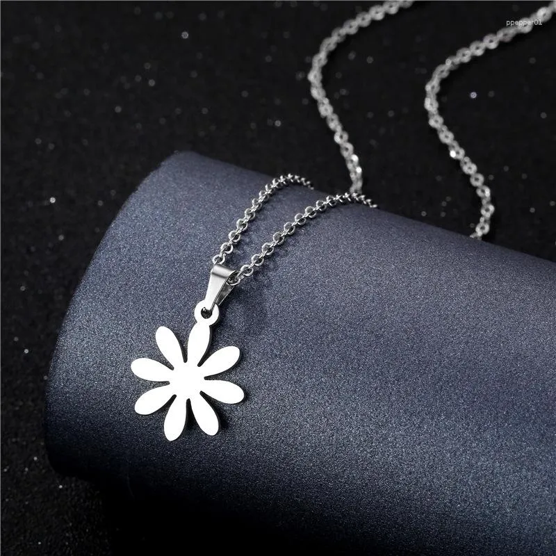 Pendant Necklaces Sunflower Necklace For Women Gold Color Stainless Steel Choker Birthday Gift Boho Jewelry 2023