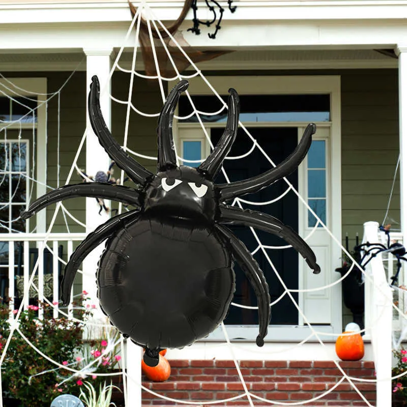 5 Pezzi Palloncini Ragno Decorativi di Halloween, Pellicola Ragno Di Alluminio Palloncino, Ragno Horror, Regali di Halloween per Bambini