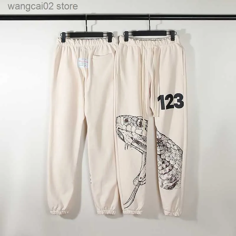 Męskie spodnie RRR123 Pant Sketch Trujące mycie węża Używane hafty luźne spodnie High Street Men's and Women's Spods T230621