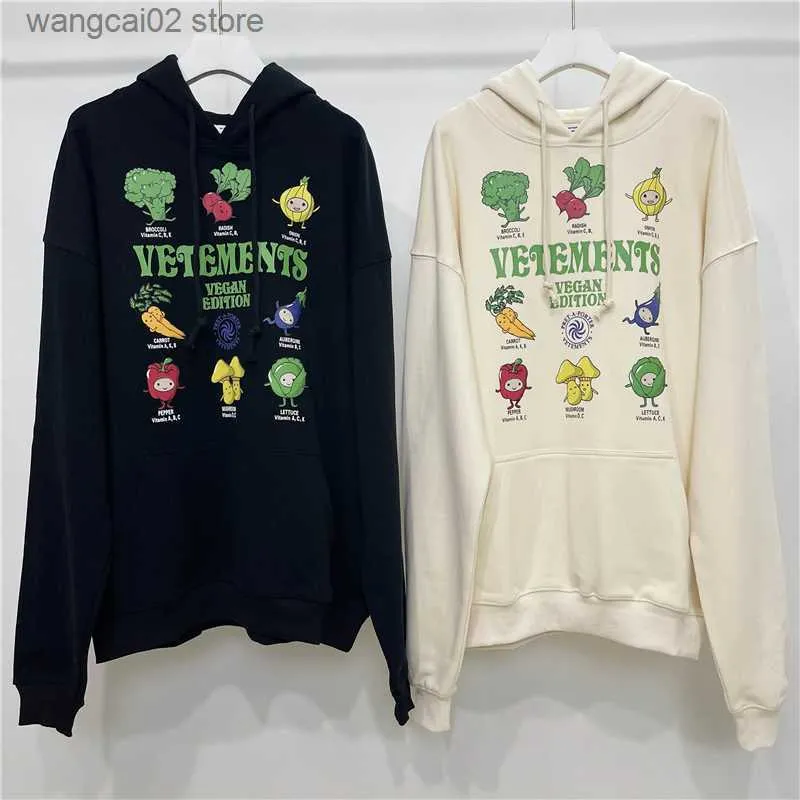 Sudaderas con capucha para hombre Sudaderas de alta calidad VETEMENTS Vegan Hoodie Men 1 1 Gráfico multicolor VETEMENTS Moda Mujer Sudaderas Pullover Pareja Ropa T230621