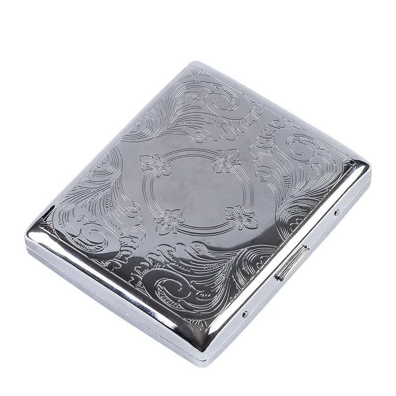 Light Luxury and Portable 20 Capacity Portable Metal Men Ultra-thin Creative Anti-pressure Metal Iron Cigarette Case Factory Direct Sale