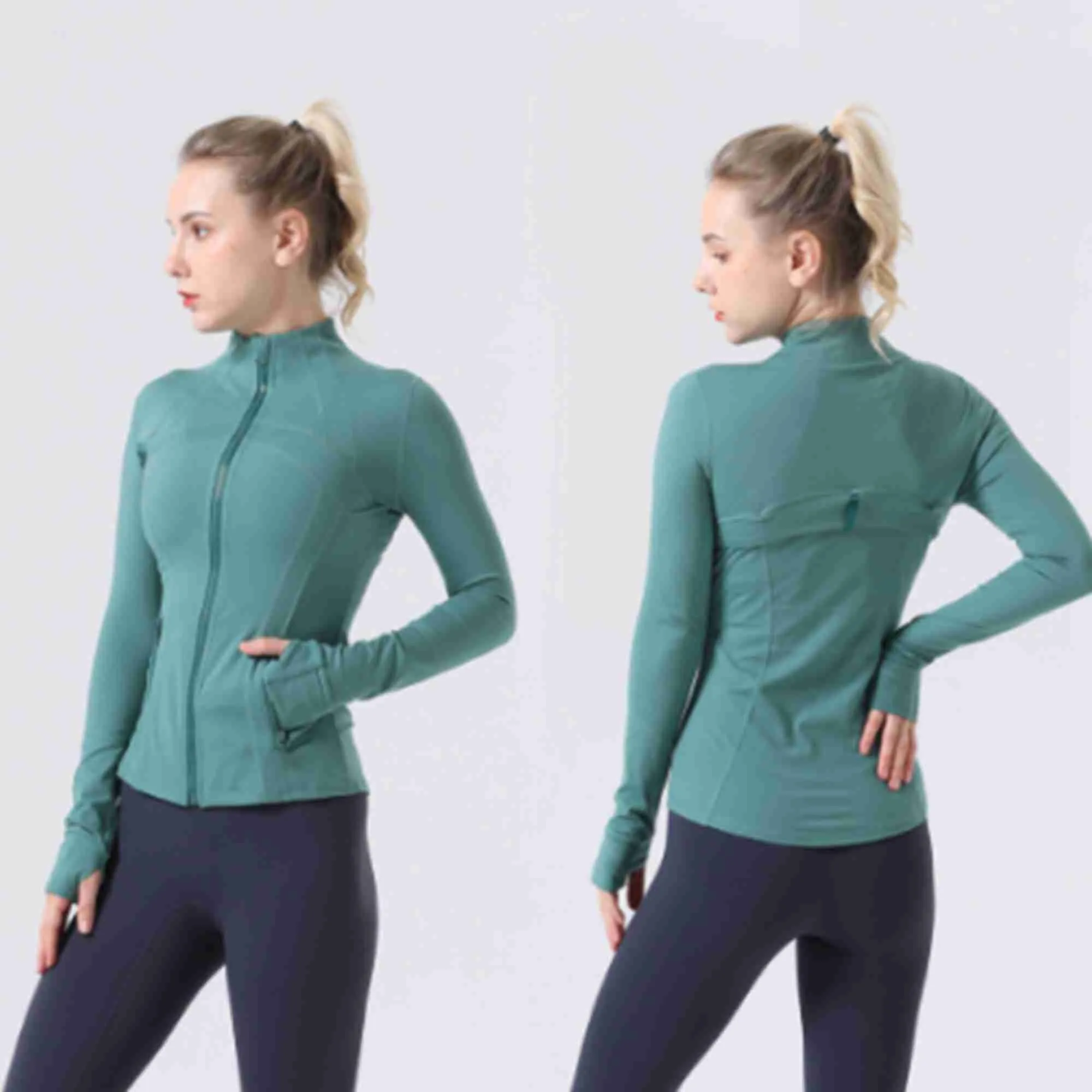 Define Yoga Jacket Фитнес Бег Уличная женская одежда для йоги Куртки Топы Блейзер Кардиган без кепки Плотное пальто Повседневная одежда lu-777 lululemen