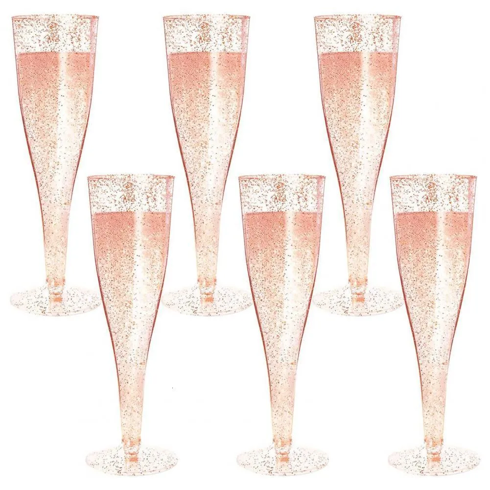 Cake Tools Wedding Wine Champagne Disponable Cup 10st Supplies Goblet Flute 4.5oz 135 ml Cocktails Party Red Bar Glasses Event 230620