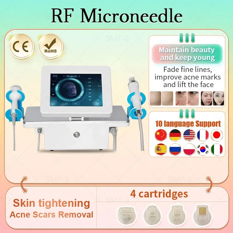 أحدث جهاز MicroNeedle الأحدث 2 في 1 مع مطرقة ثلج لعلاج انكماش المسام وإزالة العلامة المرنة microneedle