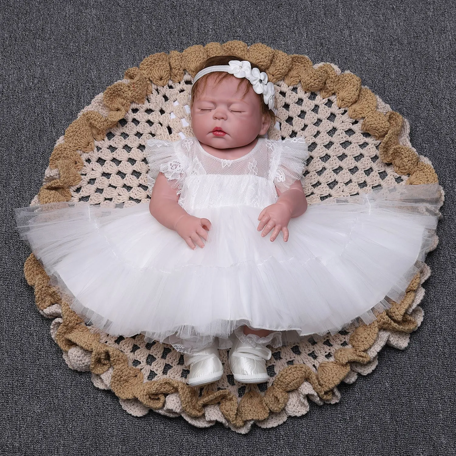 Babykleid Formelle Spitze Tüll Taufkleid Kleinkind BiParty Kommunionkleid