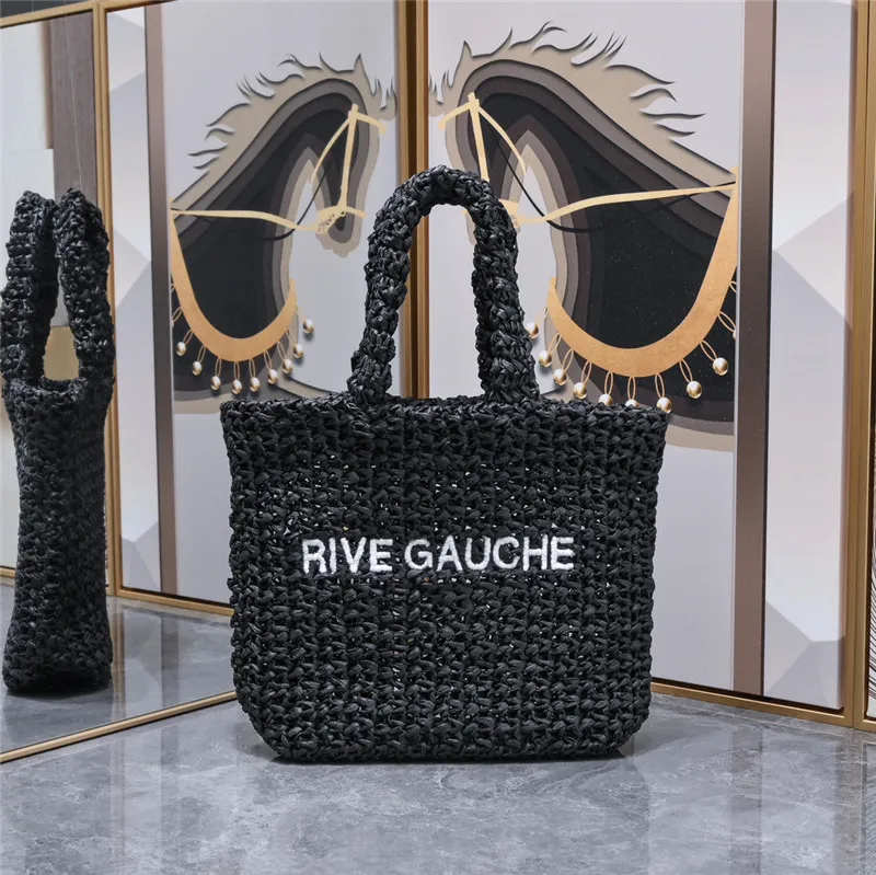 デザイナーラグジュアリーハンドバッグRive Gauche Imitation Grass Crochet Soft Tote Bag Noe Rive Gauche Handbag Women Bag