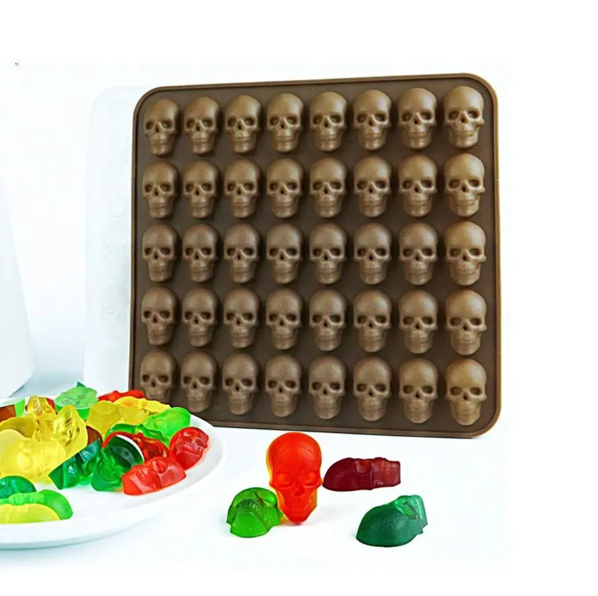 DHL Halloween Baking Moulds Skull Candy Mold Silicone Skull Shape Gummy Chocolate Candies Jelly Mould Wholesale