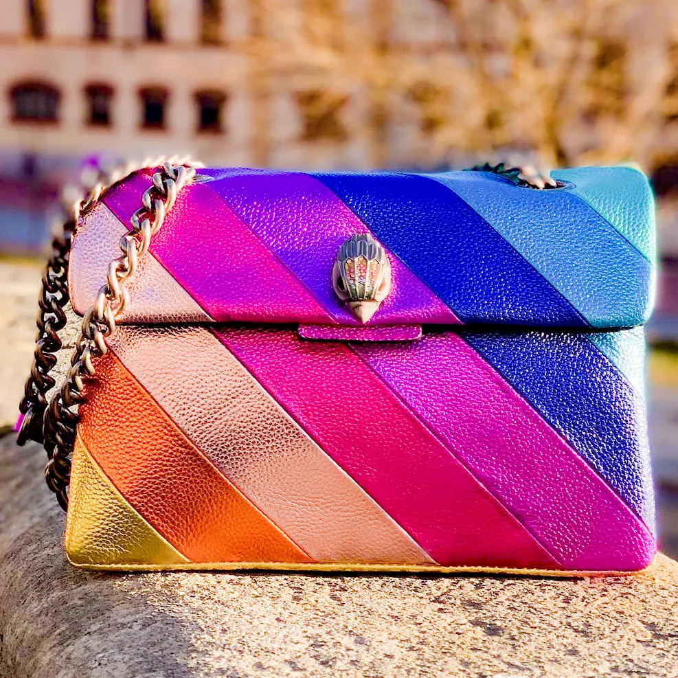 Kurt Geiger Handbag Rainbow London Colorful Bag Cross Body Women Clutch Designer Luxurysメンズハートバッグトートショルダーレザーファッションミラー品質バッグ