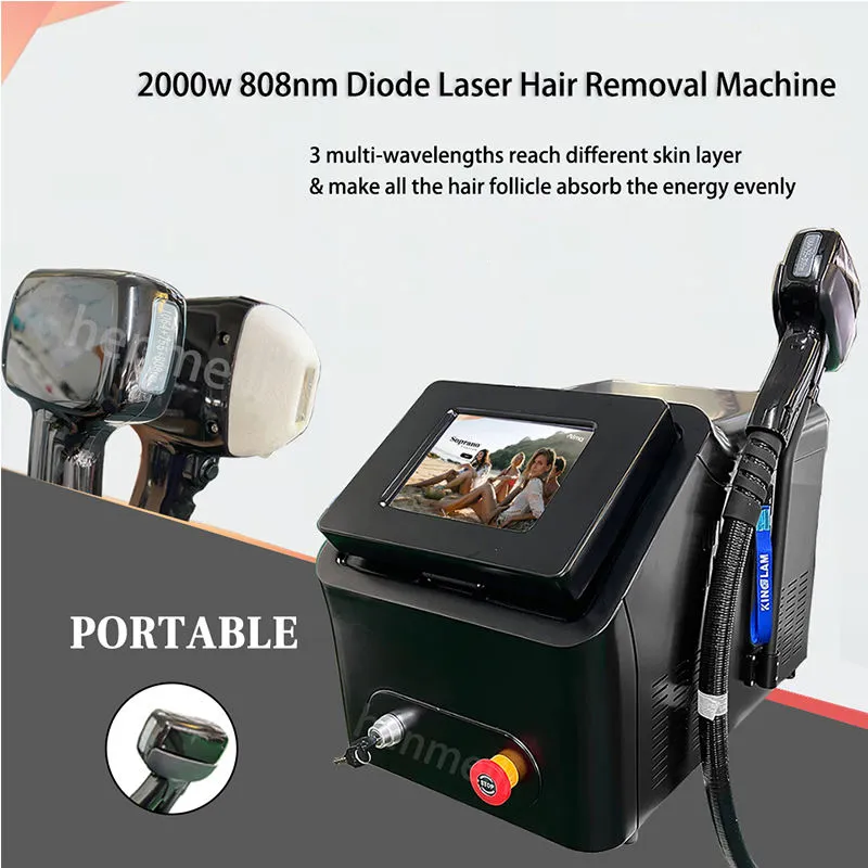 Diode Laser Hair Removal Machine 2000w Ice Platinum 808nm 755 808 1064 Epilation Laser Instrument