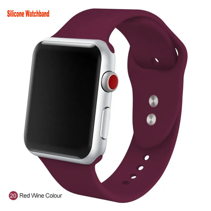 Soft silicone watchband Smart Straps designer apple watch band Series 8 4 5 6 7 Wrist Bracelet Strap iwatch band 45mm 44mm 42mm 41mm 40mm 38mm fashion silicon watchband